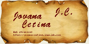 Jovana Cetina vizit kartica
